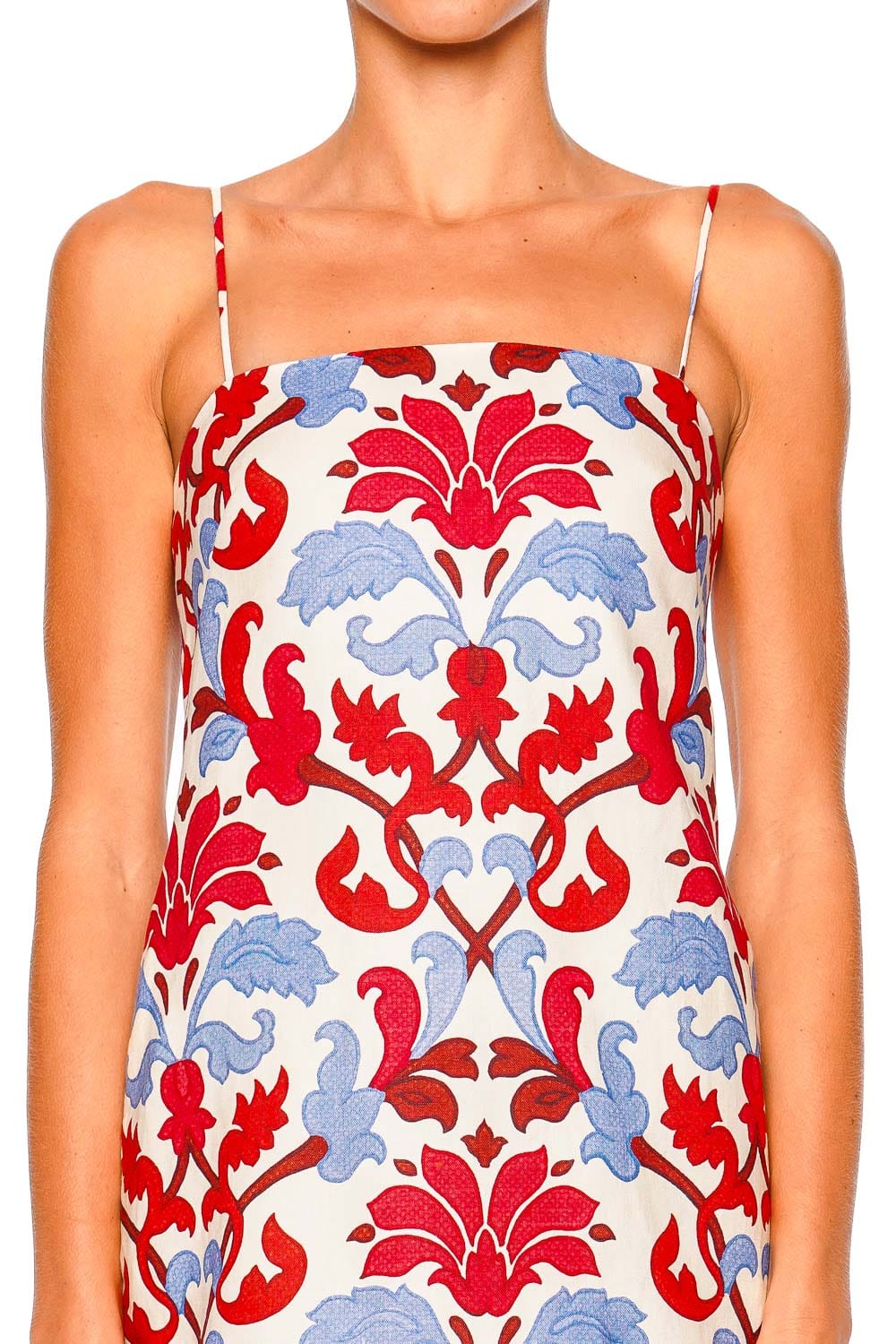 Cara Cara Valencia Ivory Spaghetti Strap Mini Dress