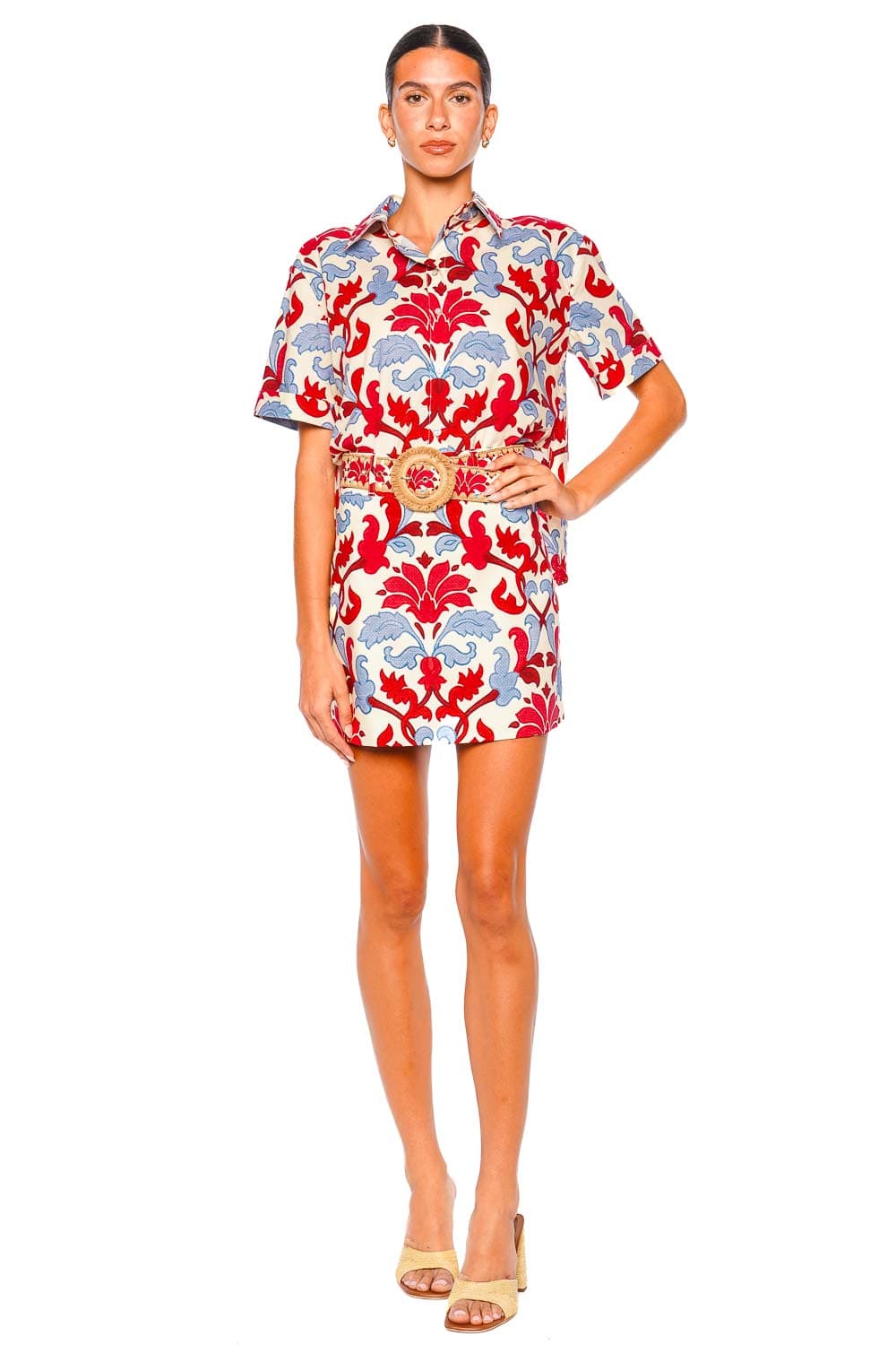 Cara Cara Fluer Crest Ivory Printed Mini Skirt