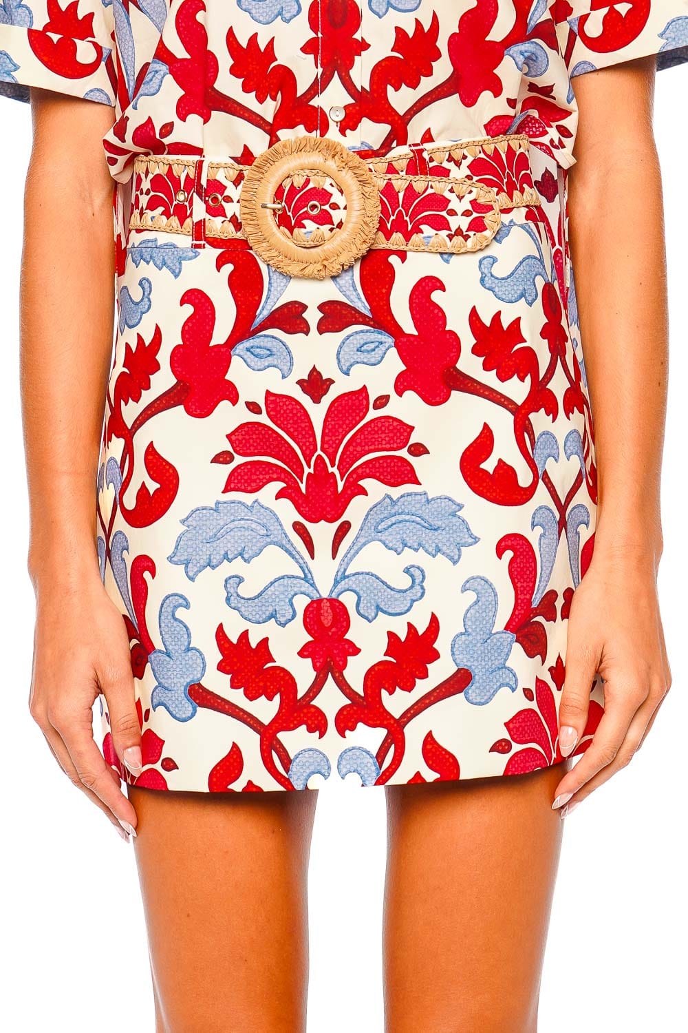 Cara Cara Fluer Crest Ivory Printed Mini Skirt