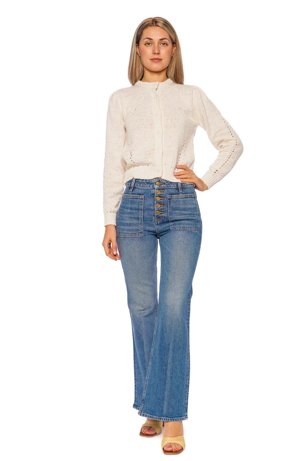 Ulla Johnson Delphina Cowrie Long Sleeve Cardigan