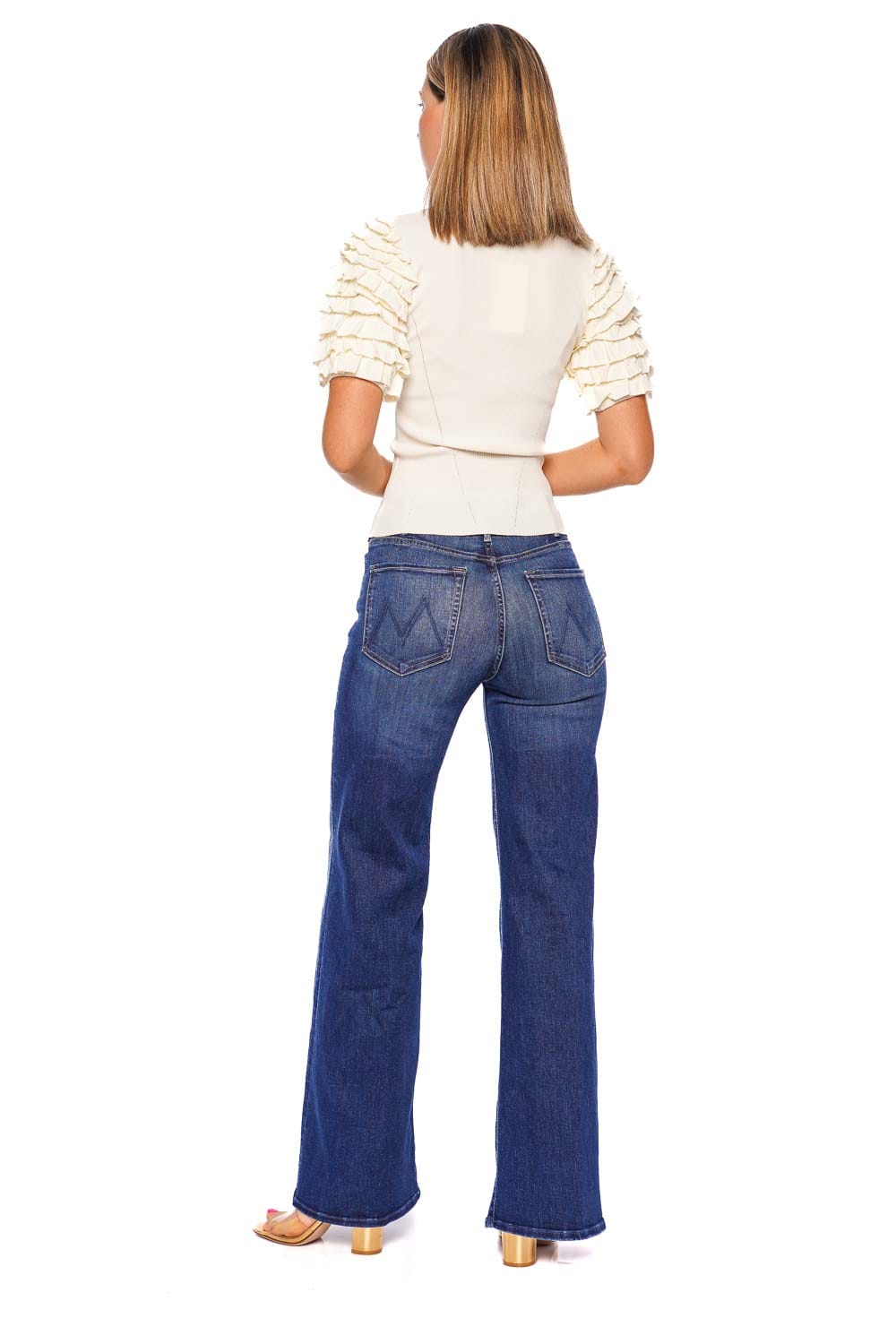 Ulla Johnson Kassia Ruffled Sleeve Ribbed Knit Top