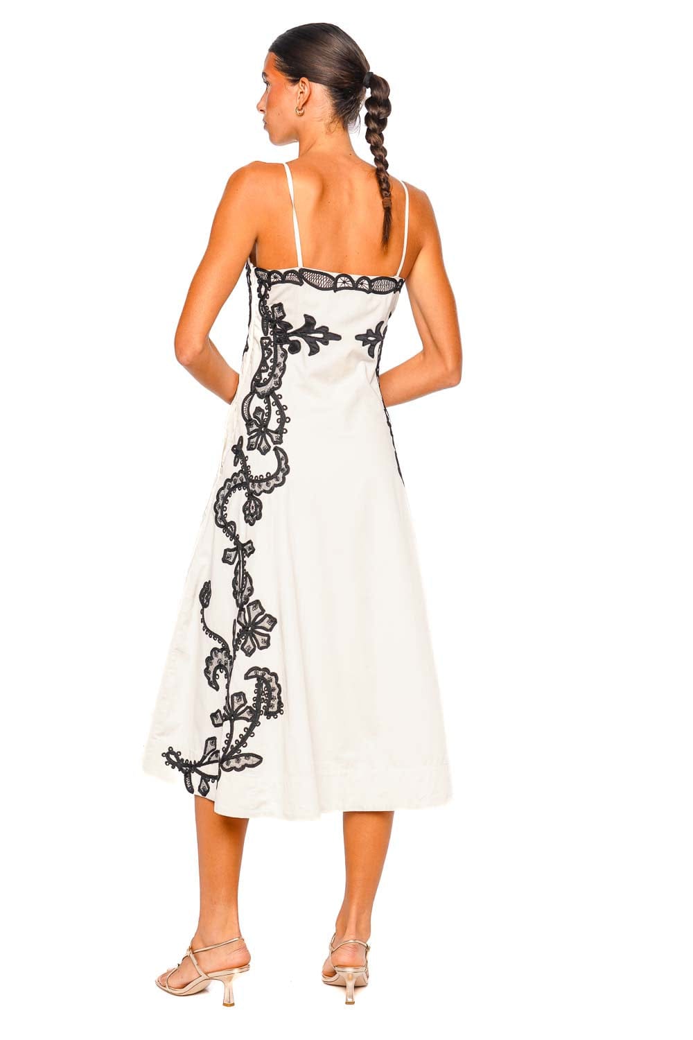 Ulla Johnson Miray Cami White Embroidered Midi Dress
