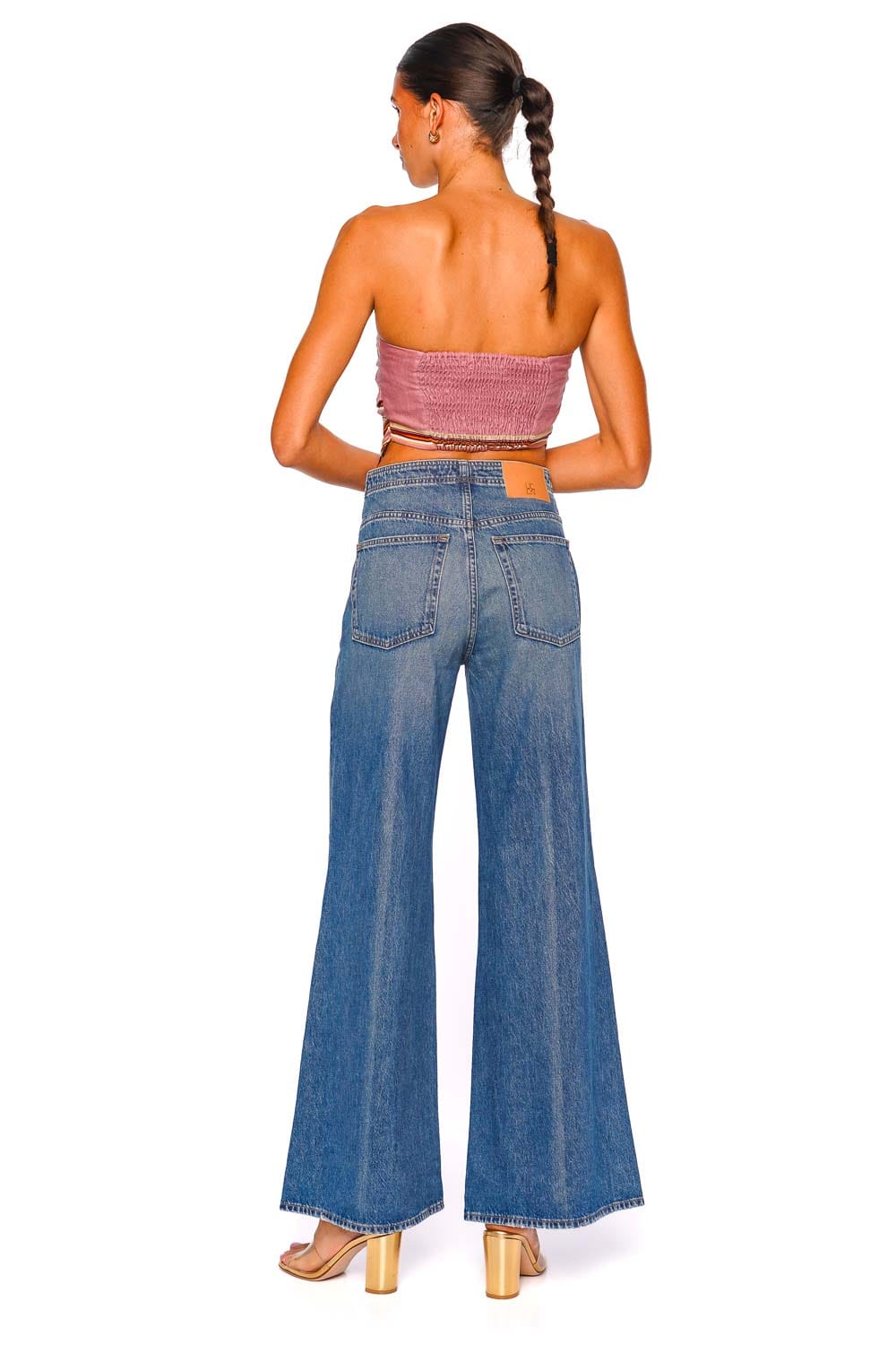 Ulla Johnson Bianca Danube Seamed Wide Leg Jeans