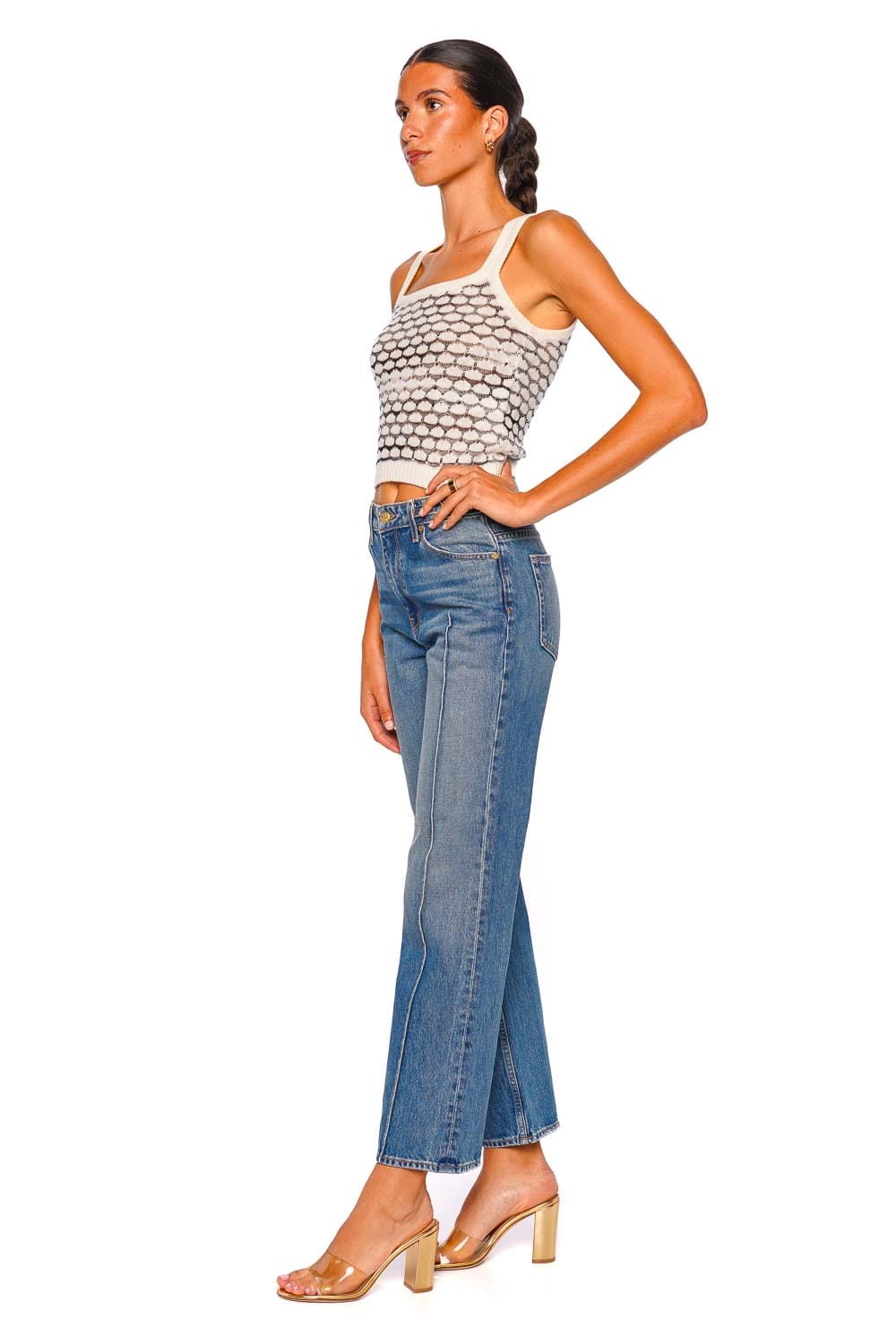 Ulla Johnson Agatha Danube Straight Leg Pintuck Jeans