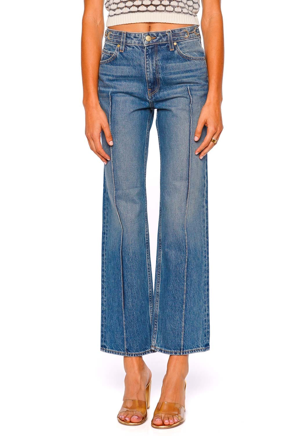 Ulla Johnson Agatha Danube Straight Leg Pintuck Jeans