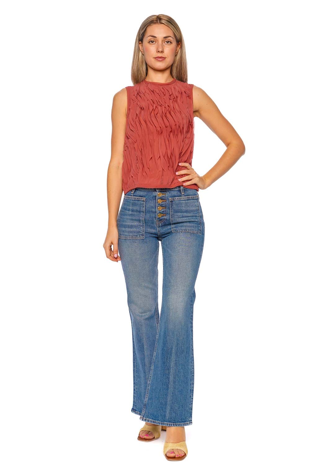 Ulla Johnson The Lou Stretch Kick Flare Jean