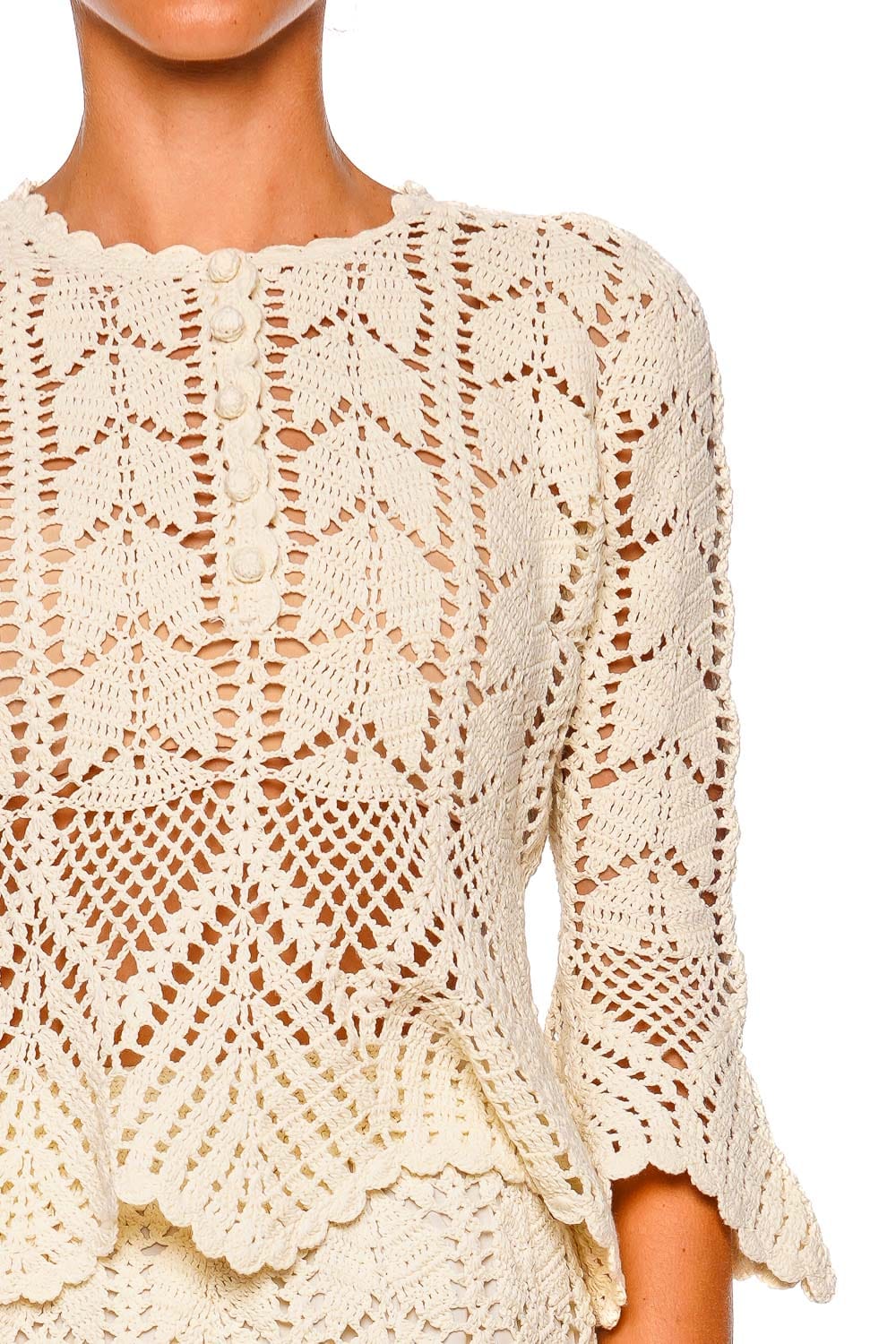 Awaken Lace Crochet Scalloped Top