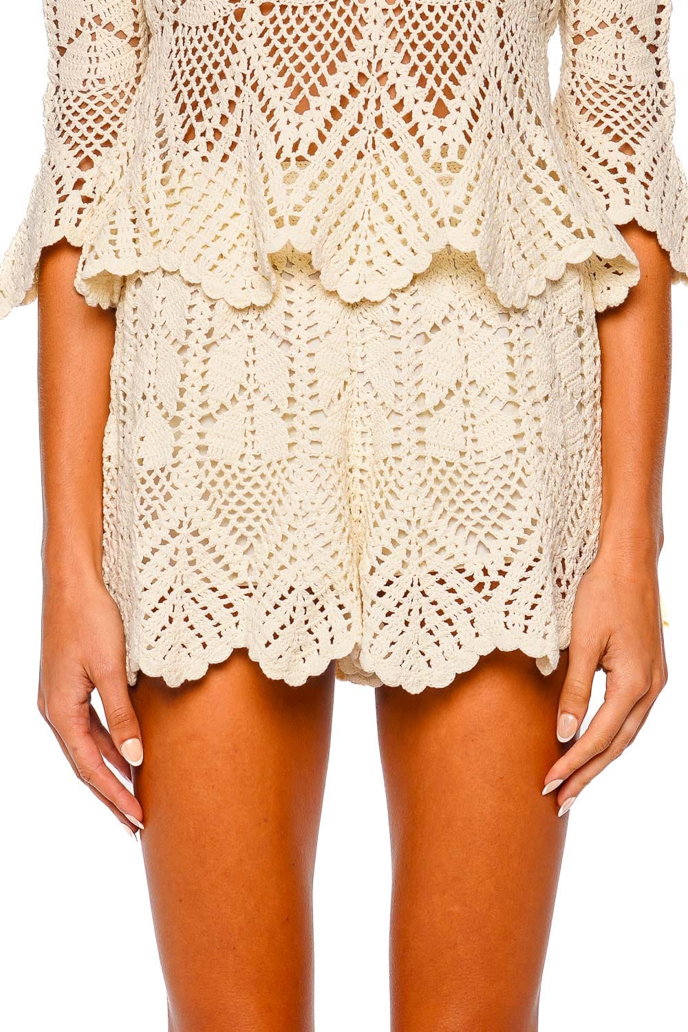 ZIMMERMANN Awaken Cream Lace Crochet Short