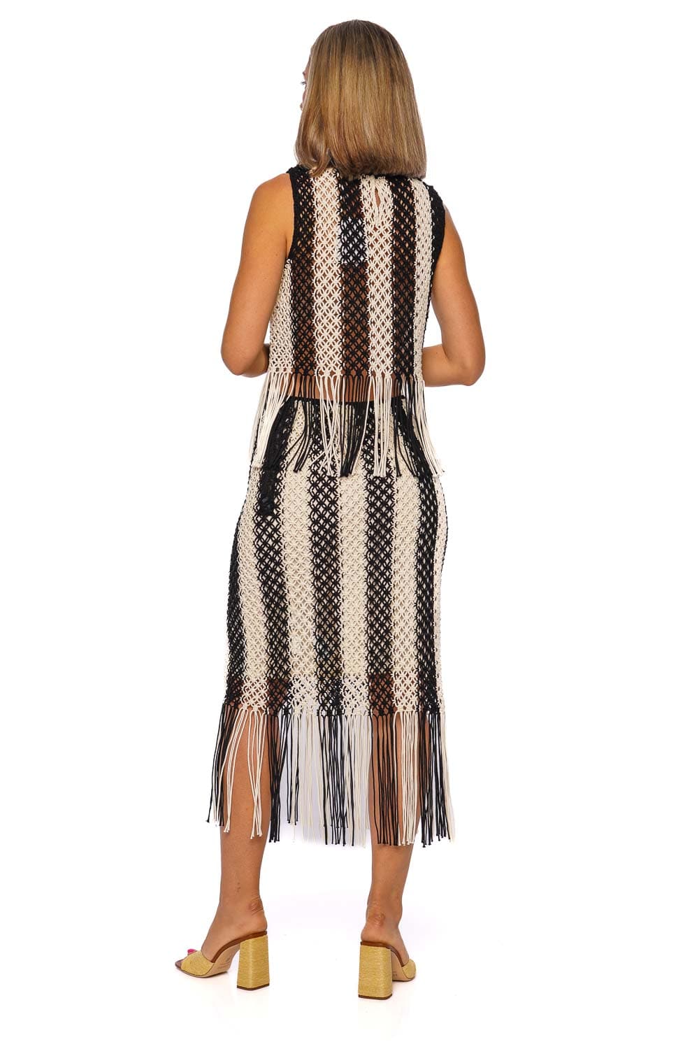 ZIMMERMANN Wanderlust Macrame Stripe Fringe Tank