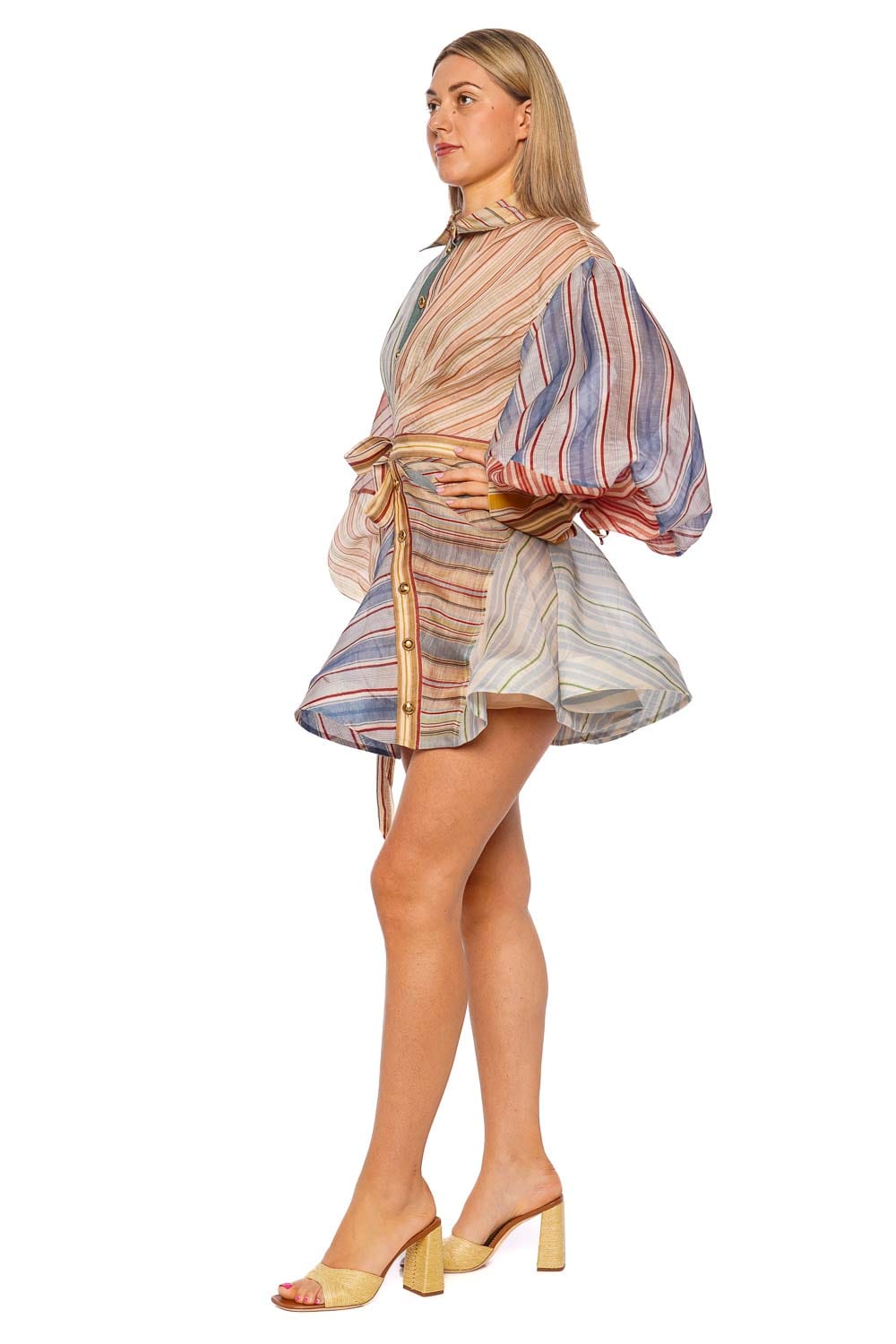 ZIMMERMANN Rebellion Spliced Stripe Mini Dress