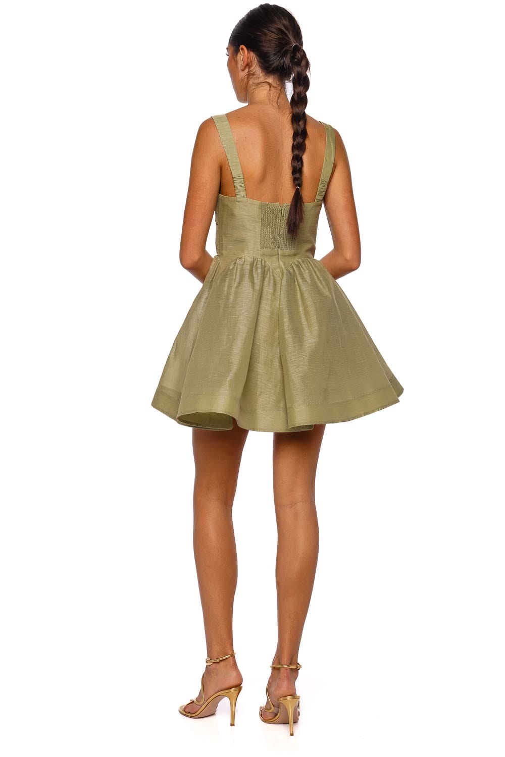ZIMMERMANN Rebellion Palm Drape Mini Dress with Wide Straps