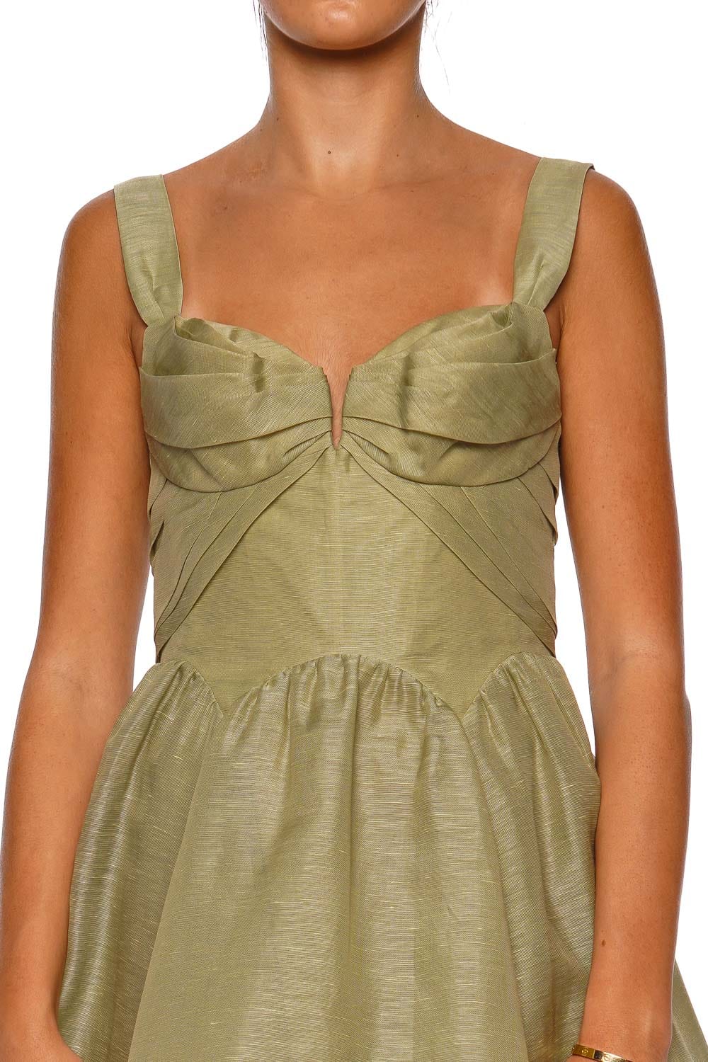 ZIMMERMANN Rebellion Palm Drape Mini Dress with Wide Straps