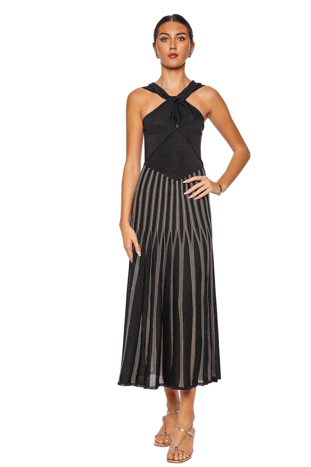 ZIMMERMANN Rebellion Striped Halter Knit Maxi Dress
