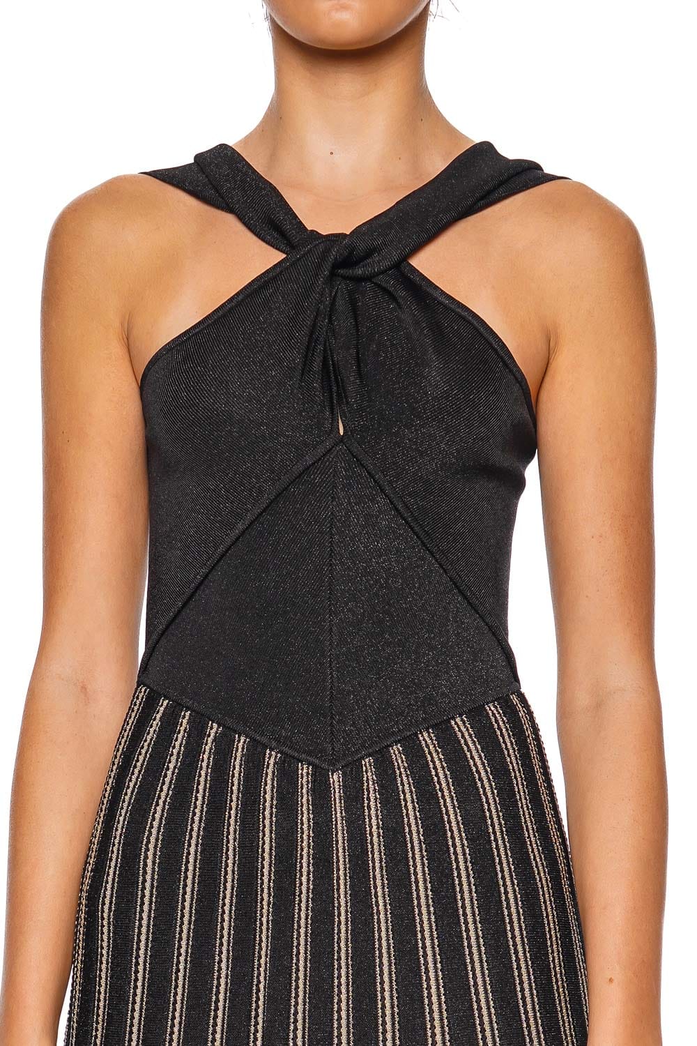 ZIMMERMANN Rebellion Striped Halter Knit Maxi Dress