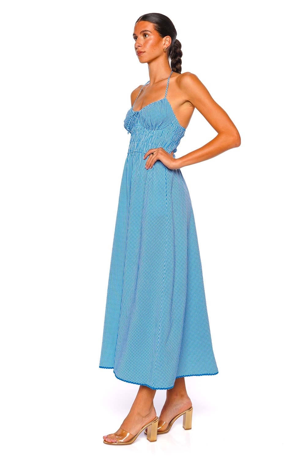 Solid & Striped Lolita Cosmic Blue Halterneck Midi Dress