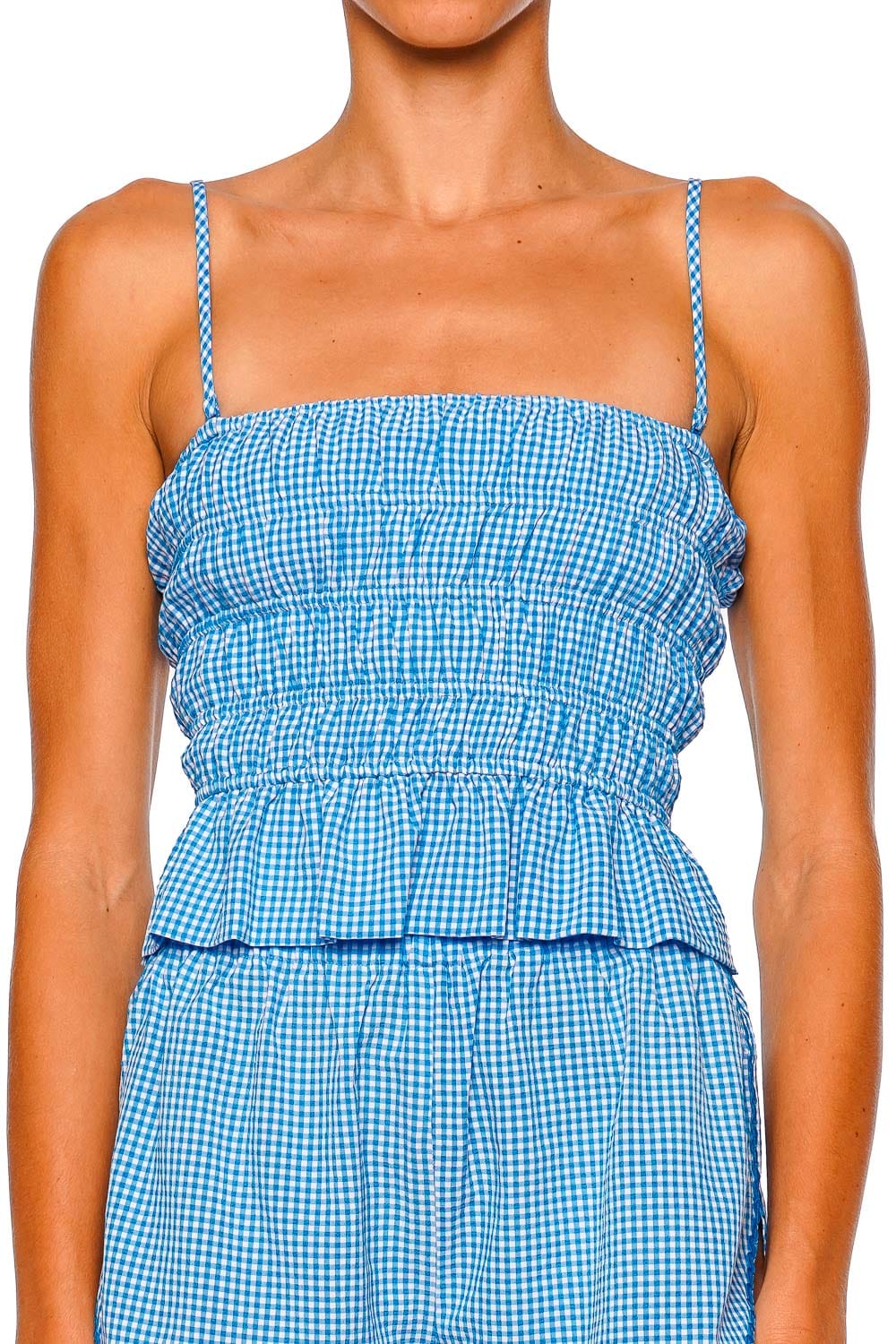 Solid & Striped Delilah Cropped Cosmic Blue Spaghetti Strap Top