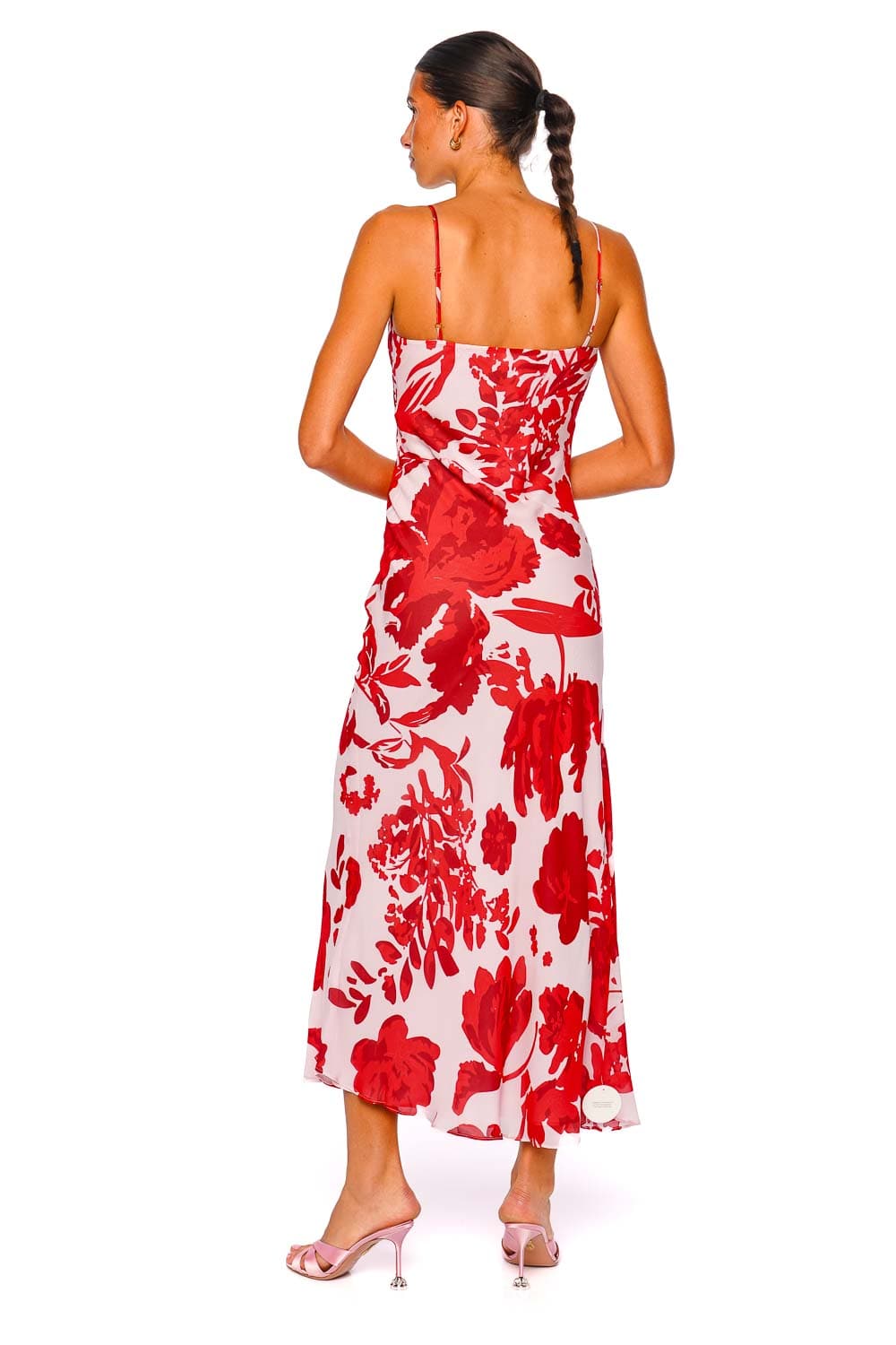Shona Joy Aleyna Geranium Red Plunged Maxi Dress
