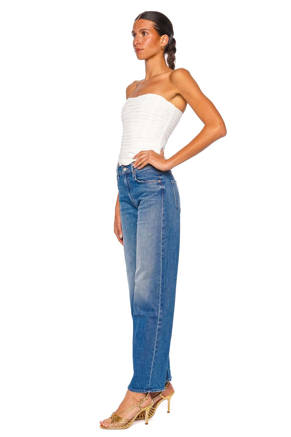 Shona Joy Solene White Strapless Corset Top