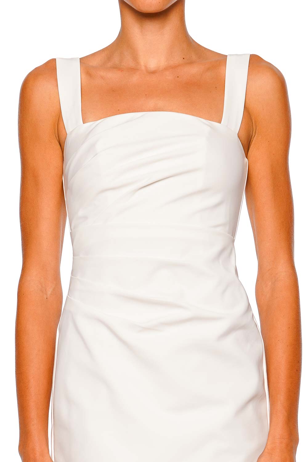Shona Joy Lani Draped White Mini Dress
