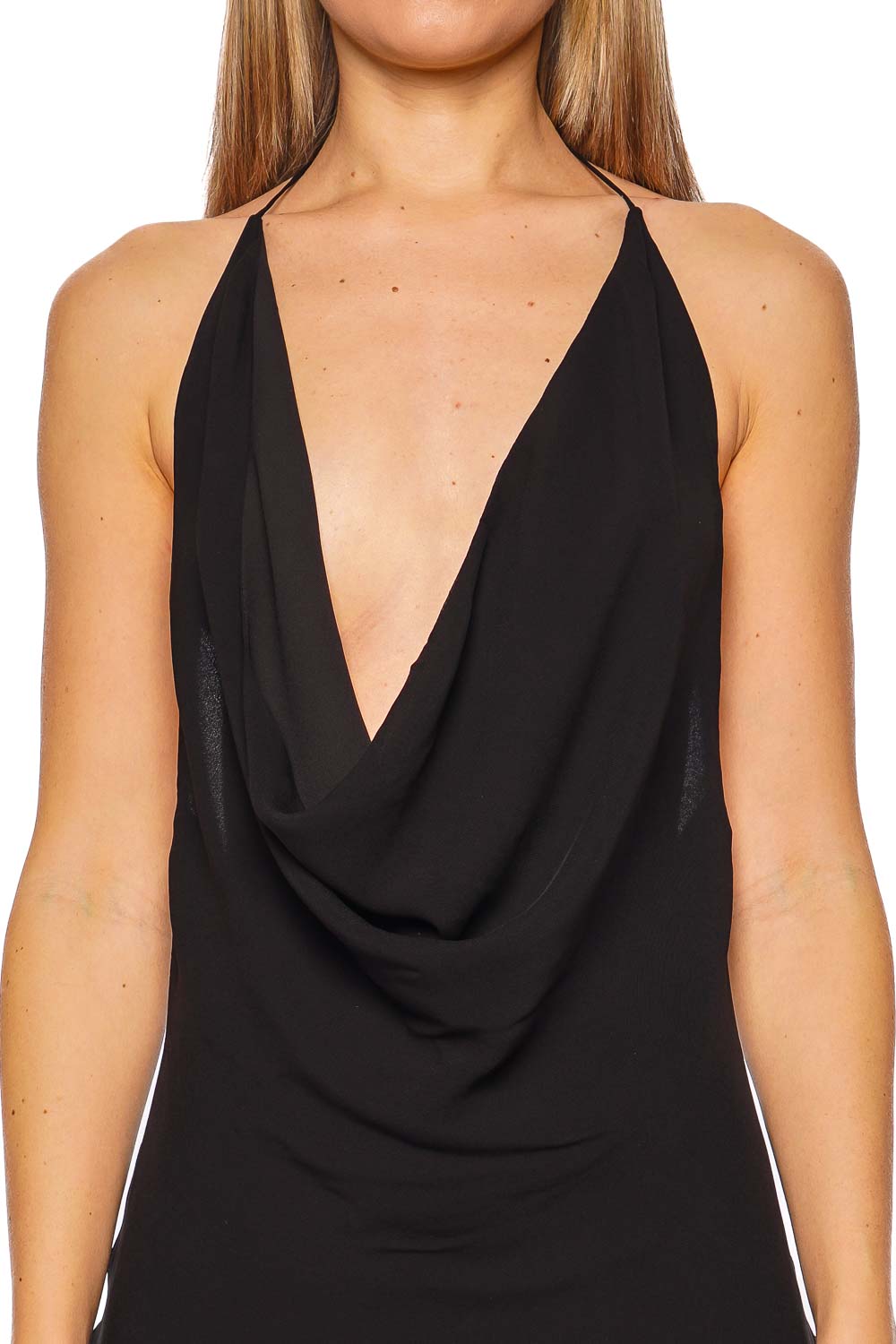 Shona Joy Edie Black Low Cowl Neck Mini Dress Shona Joy Edie Black Low Cowl Neck Mini Dress