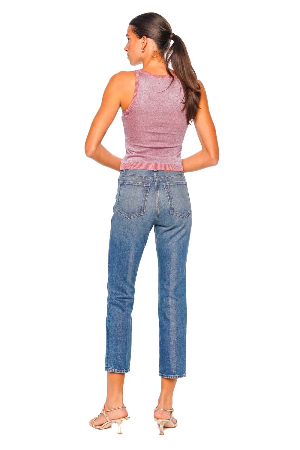 MISSONI Lilac and Pink Sleeveless Knit Tank Top