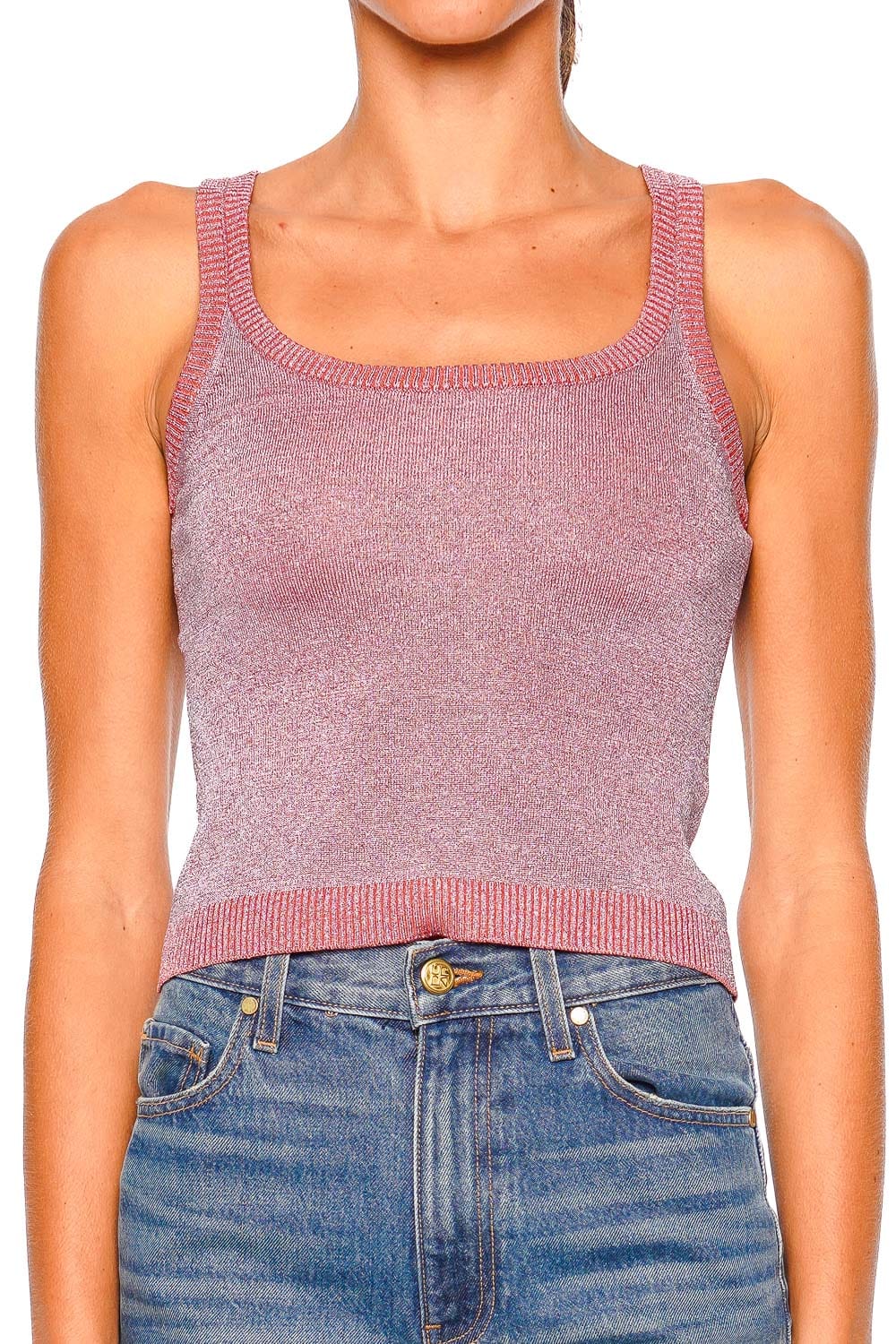 MISSONI Lilac and Pink Sleeveless Knit Tank Top