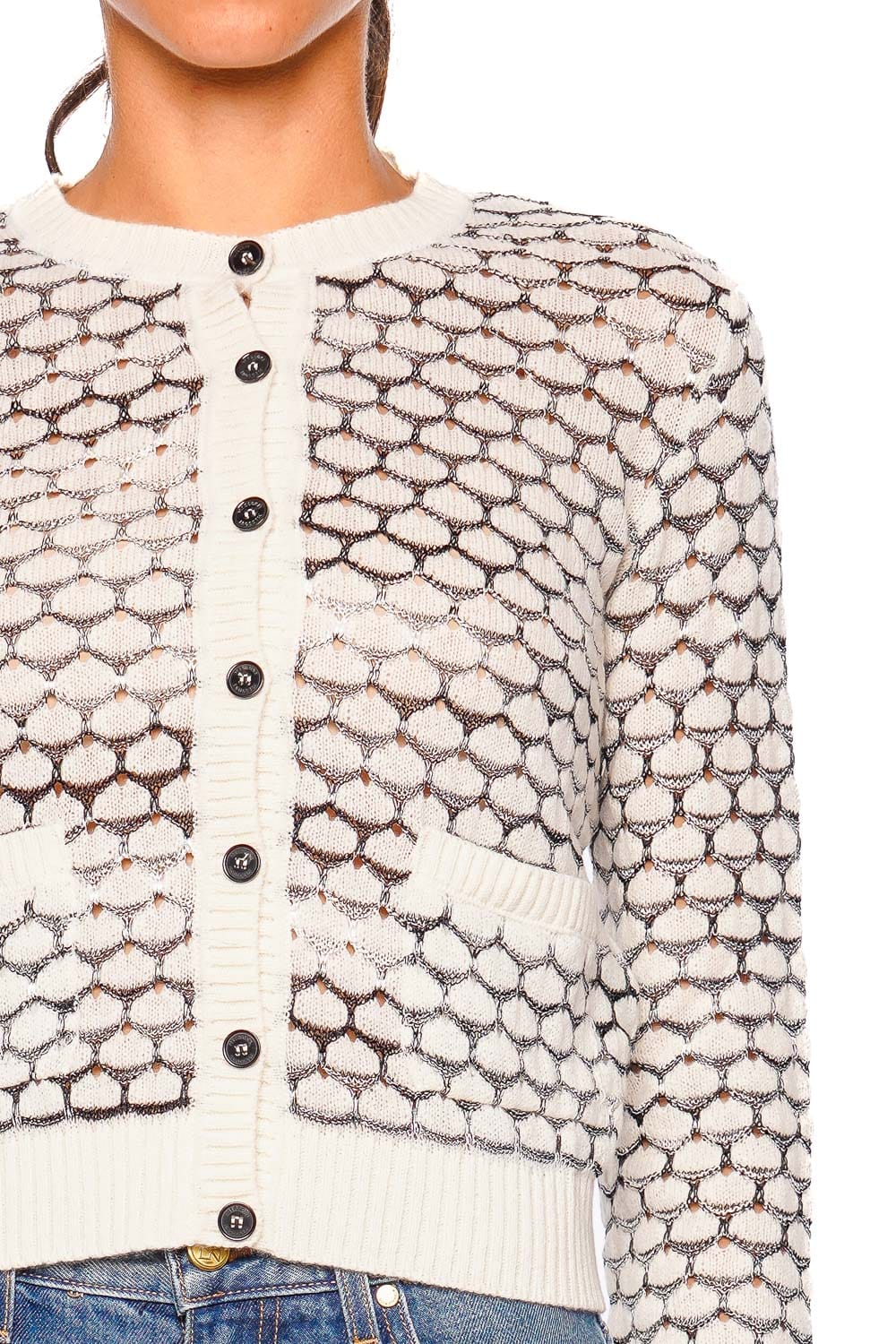 MISSONI Elegant White Long-Sleeve Buttoned Cardigan