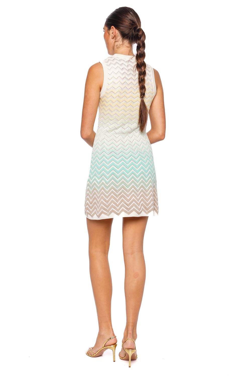 MISSONI Sleeveless Chevron Mini Dress in Pastel Ombre