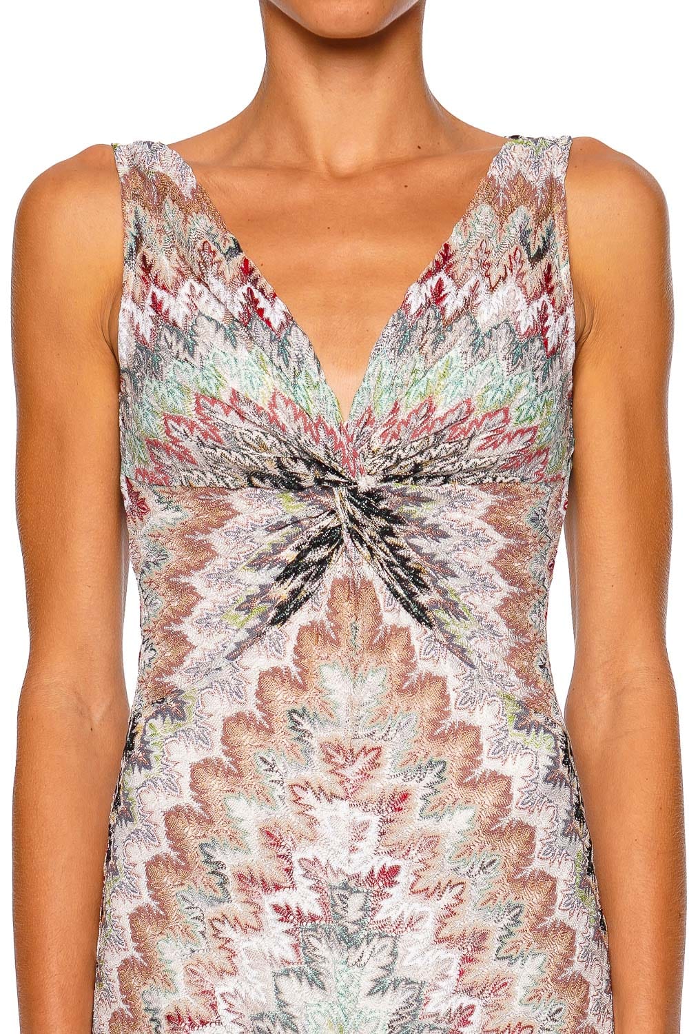 MISSONI Zig Zag Twist Sleeveless Midi Dress