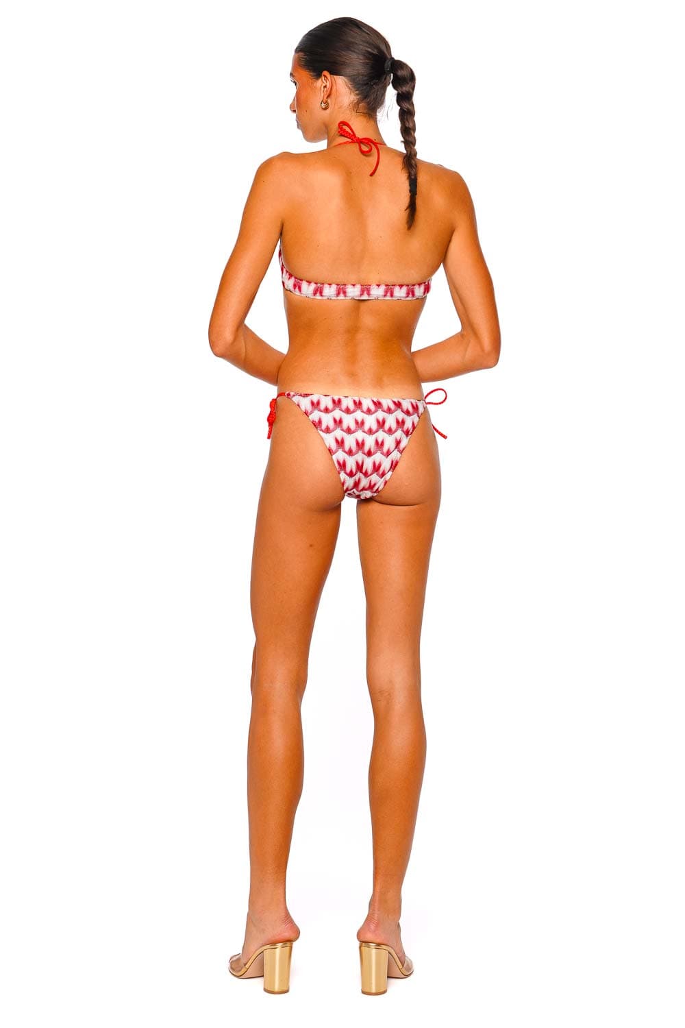 MISSONI Multi Red Pink Halter Tie Bikini