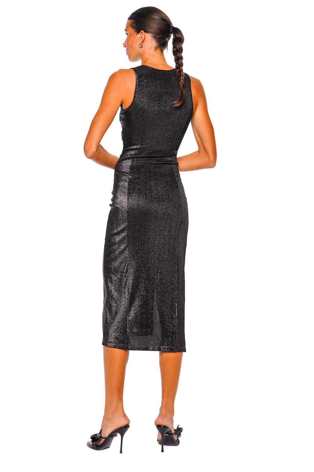 Rabanne Black Sleeveless Button Midi Dress