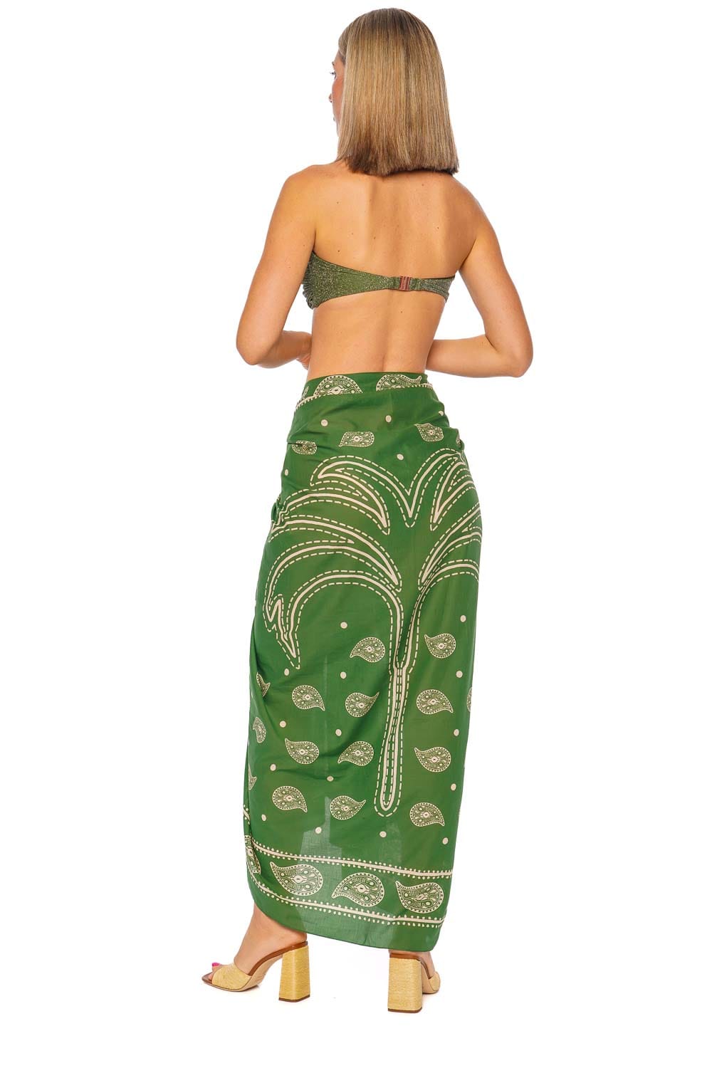 Johanna Ortiz Vibrant Horizons Light Green Ecru Pareo