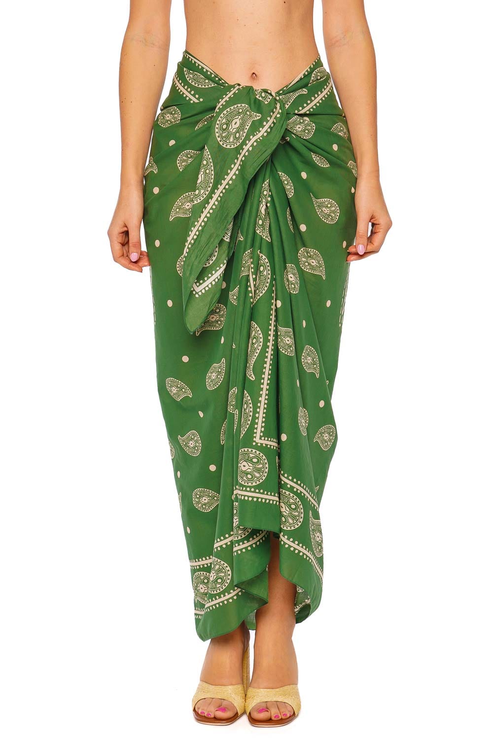 Johanna Ortiz Vibrant Horizons Light Green Ecru Pareo