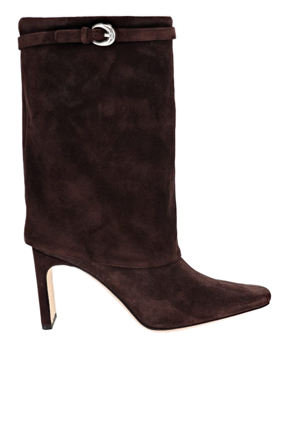 Staud Espresso Suede Foldover Mid-Calf Boots