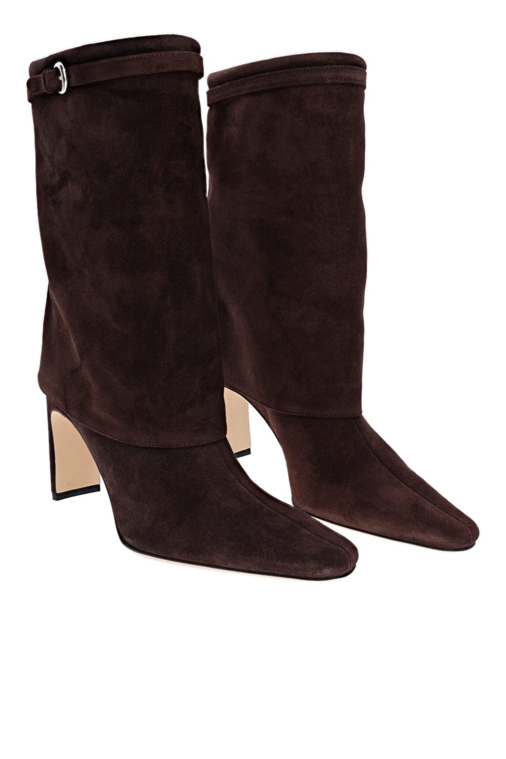 Staud Espresso Suede Foldover Mid-Calf Boots