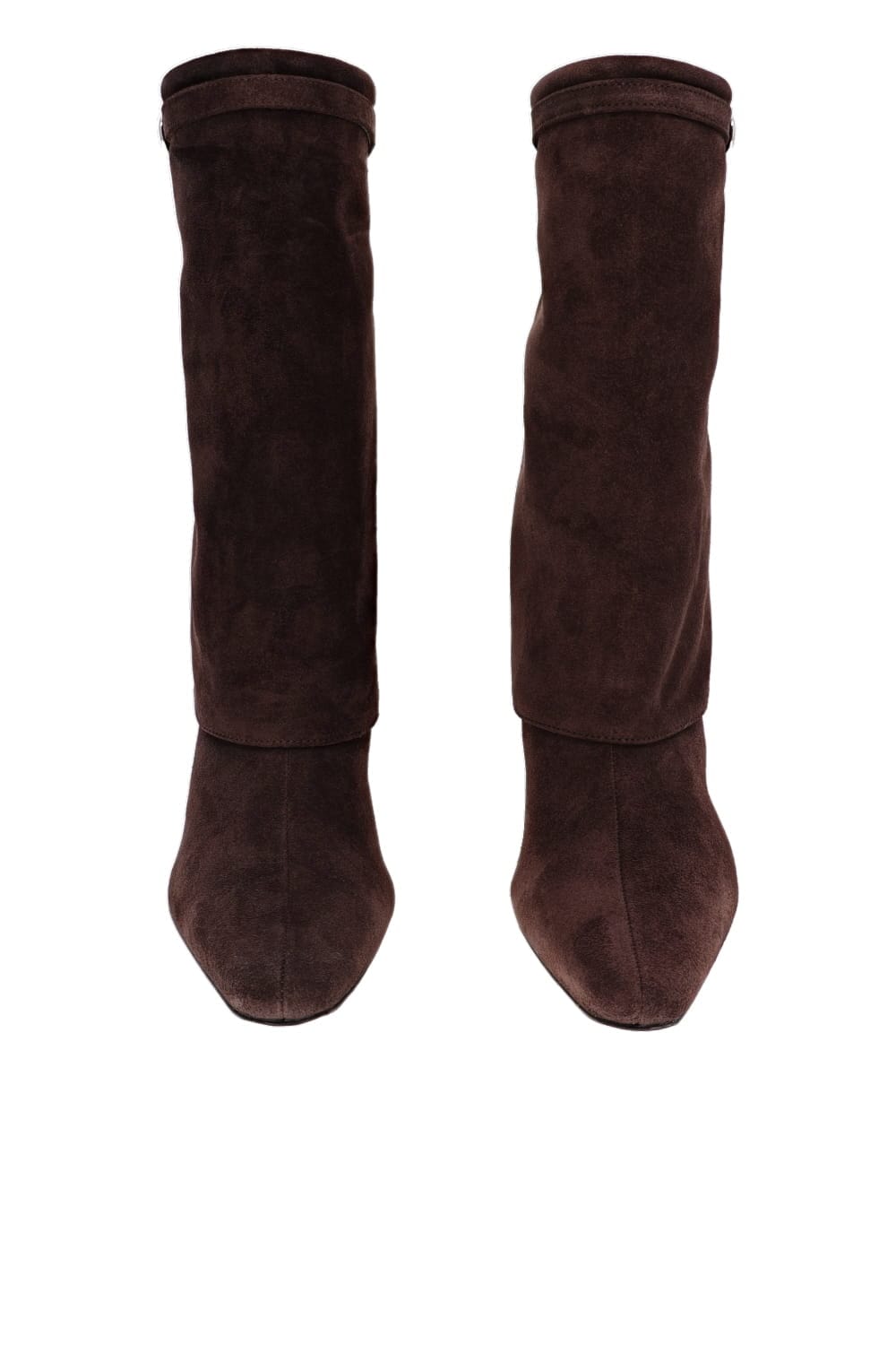 Staud Espresso Suede Foldover Mid-Calf Boots