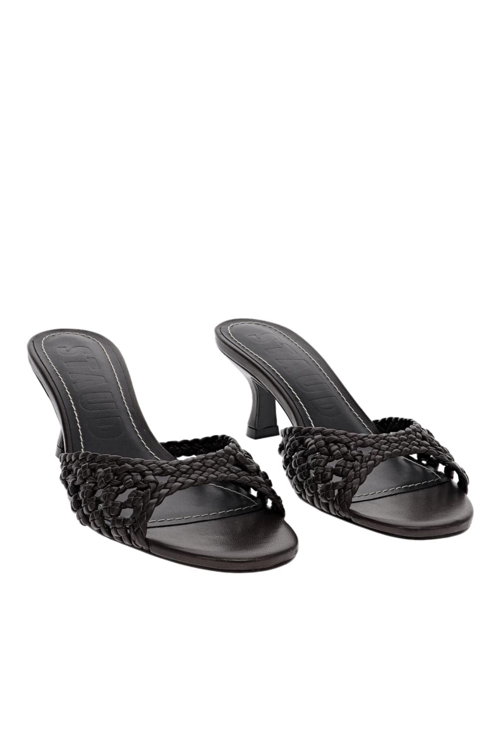 Brigitte Espresso Knotted Woven Leather Mule