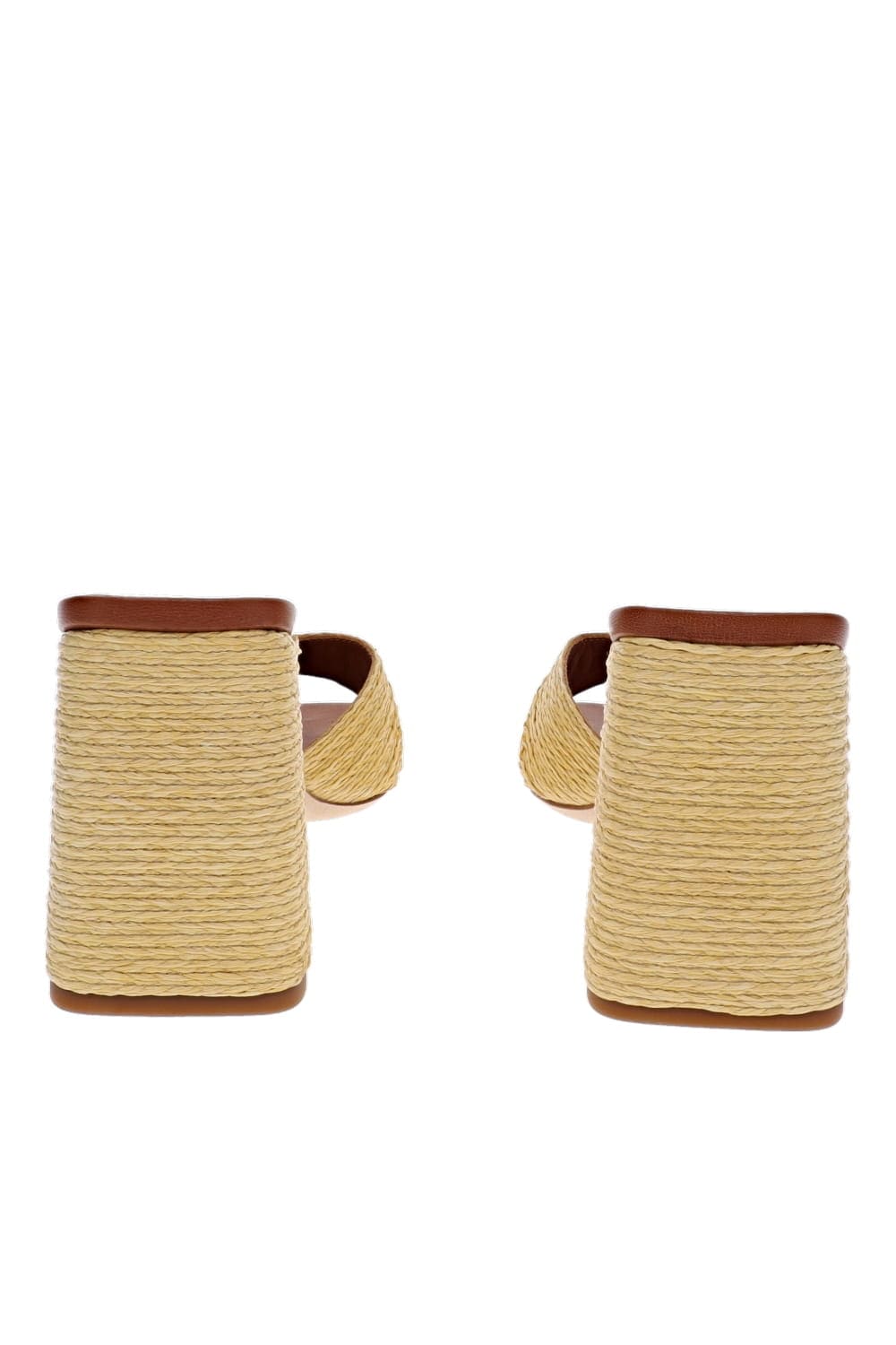 Staud Sloane Natural Raffia Block Heel Sandals