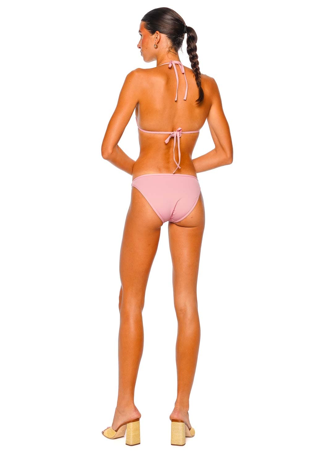 Staud Koko Sweetheart Pink Halter Bikini Top