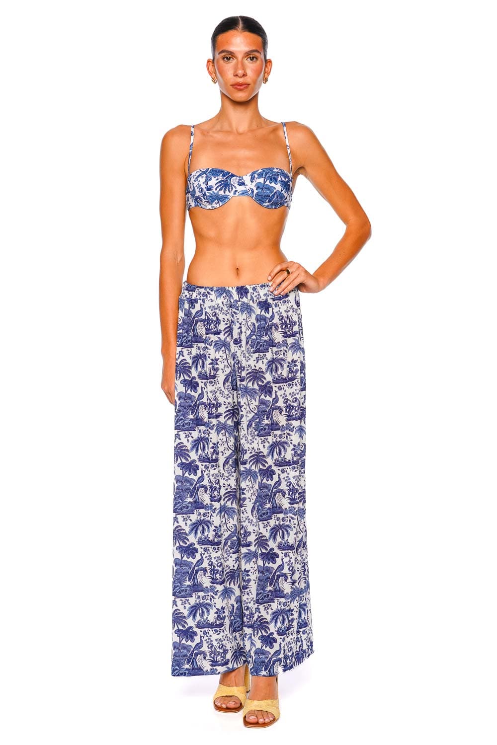 Staud Marza Blue Toile Coverup Pants