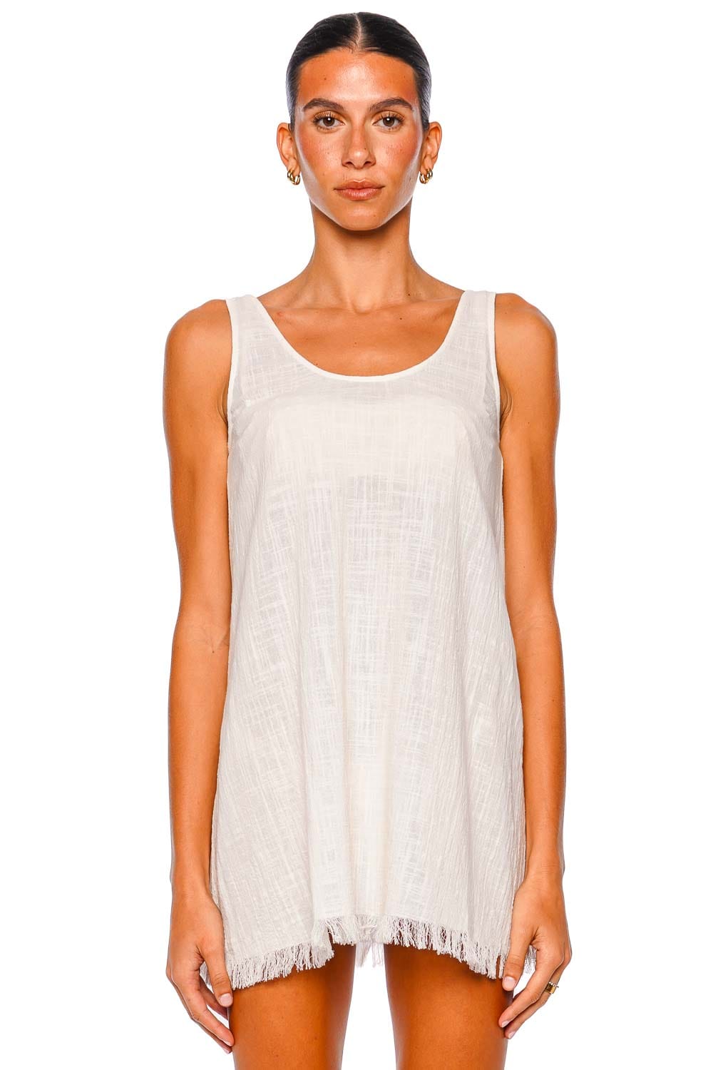 Staud Tillie Buttercream Sleeveless Mini Dress