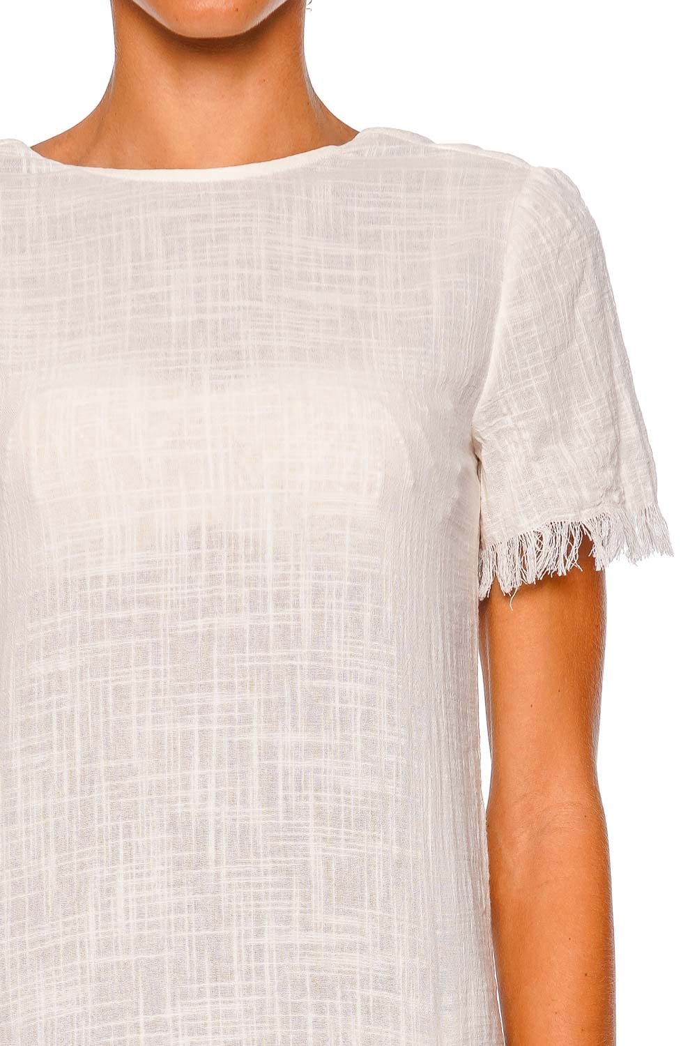 Staud Le Havre Buttercream Short Sleeve Midi Dress