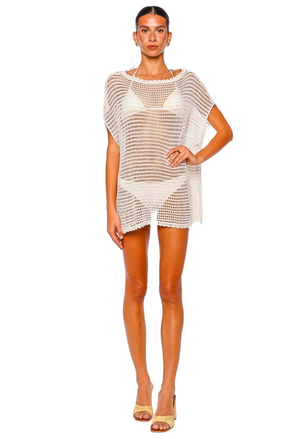Staud Oriya Ivory Crochet Cover-Up