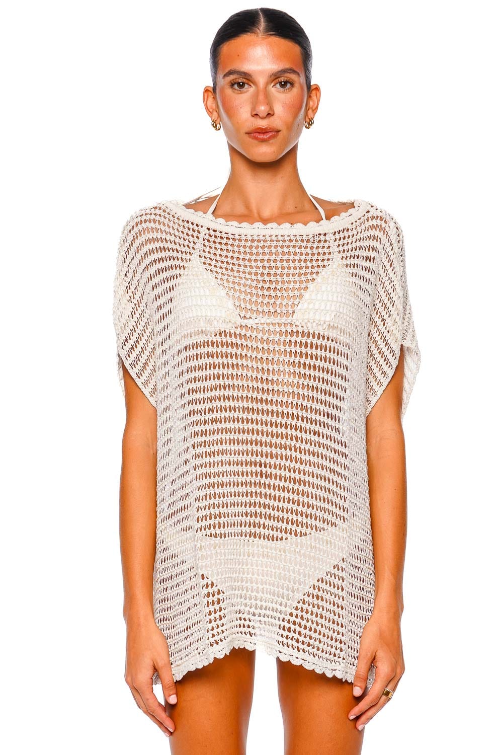 Staud Oriya Ivory Crochet Cover-Up