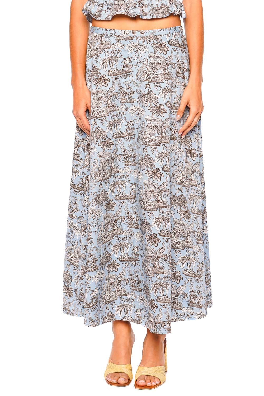 Staud Axel Sky Toile A-Line Maxi Skirt
