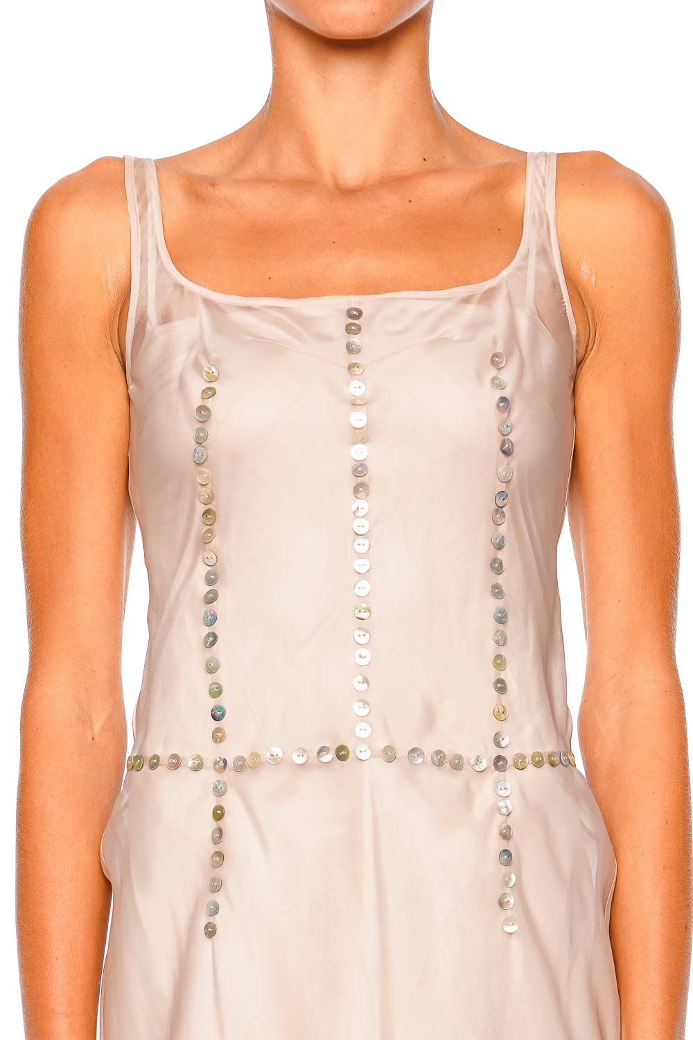 Staud Greta Fawn Silk Maxi Dress with Thin Straps