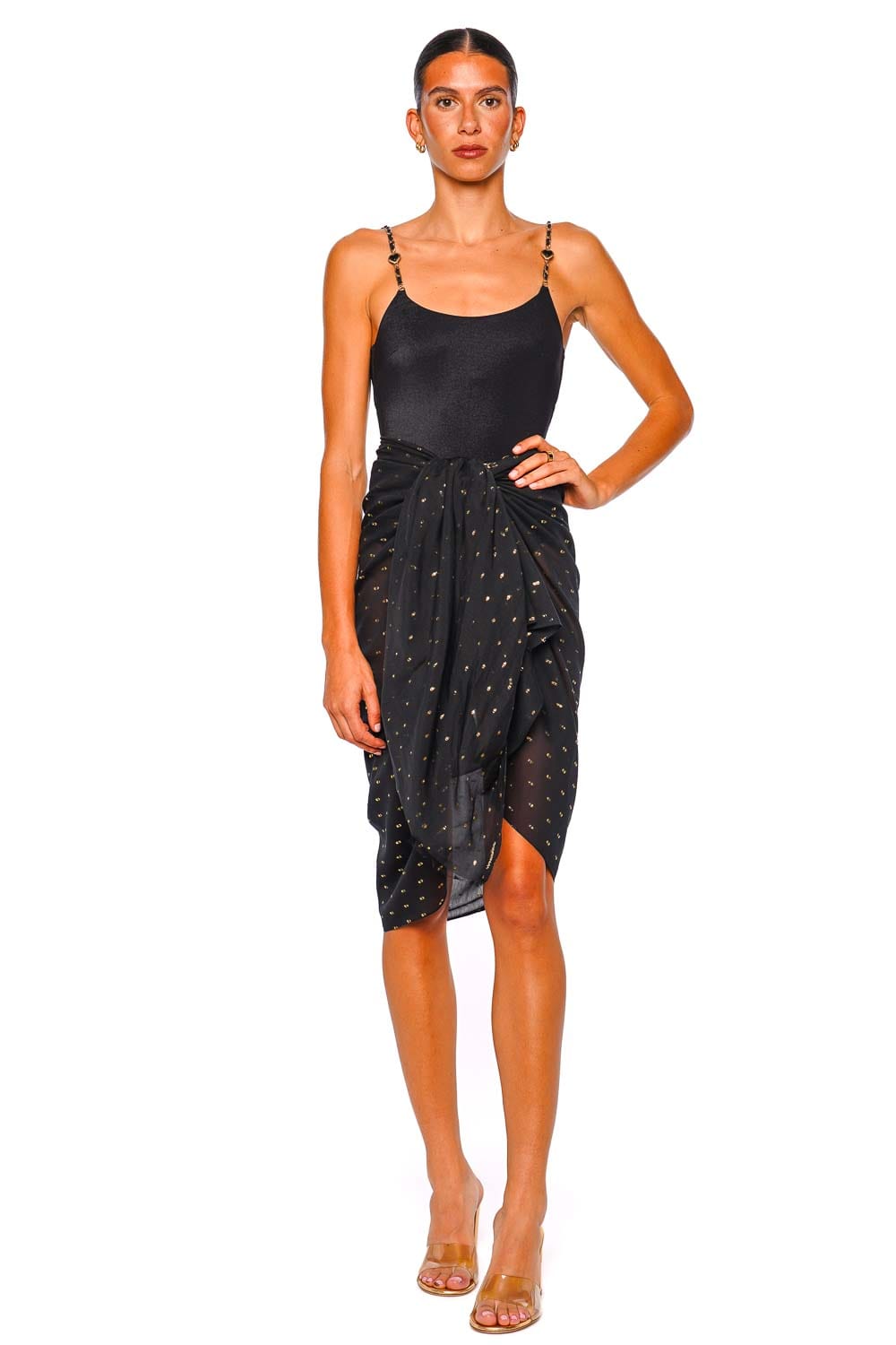 ZIMMERMANN Metallic Black Woven Pareo