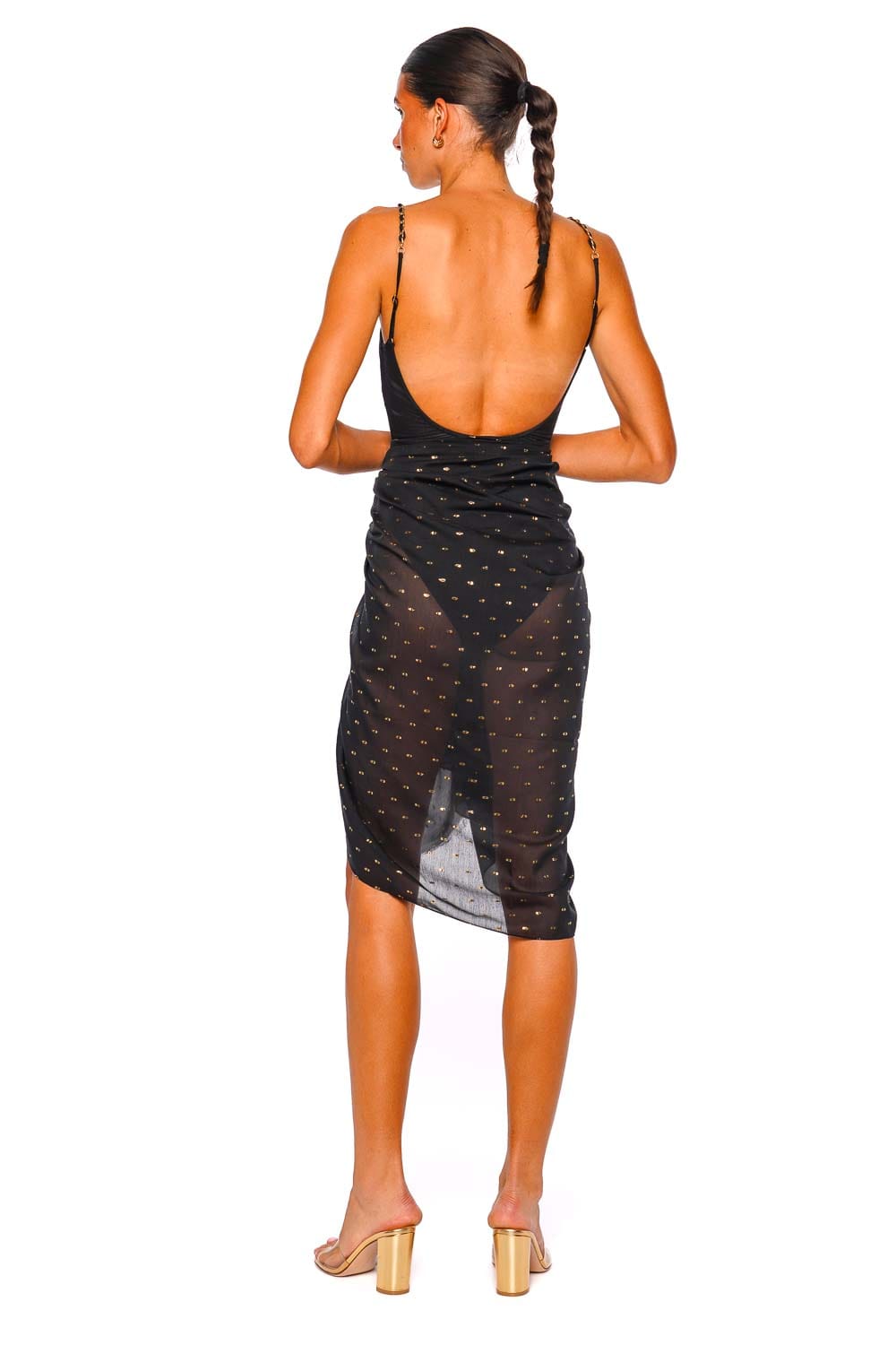ZIMMERMANN Metallic Black Woven Pareo