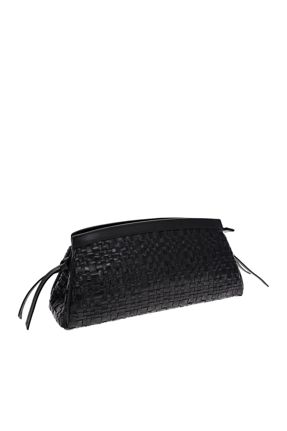 Staud Maude Black Woven Convertible Clutch