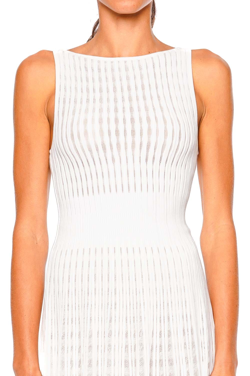 VALENTI Isabella White Sleeveless Midi Dress